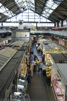 Covered Markets Prints: Central Market, Cardiff, Wales, United Kingdom, Europe