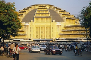 Bustling Prints: The Central Market in Phnom Penh, Cambodia