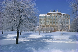 The Central Naval Museum in a snowy winter landscape in St