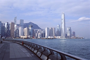 Board Walk Prints: Central skyline of Hong Kong Island, Victoria Harbour, Hong Kong, China, Asia