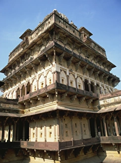 Rajput Prints: Central five storey structure of Nrising Dev Palace, Datia, Madhya Pradesh state