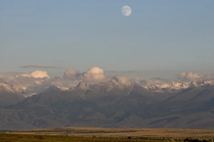 Full Moon Prints: Central Tian Shan Mountain Range, Karkakol, Kyrgyzstan, Central Asia