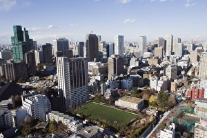 Images Dated 18th December 2009: Central Tokyo city skyline view from Tokyo Tower, Tokyo, Japan, Asia