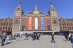 Group Of People Prints: Central Train Station, Amsterdam, Netherlands, Europe