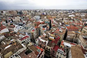Valencia Prints: Central Valencia from the tower of the Metropolitan Cathedral Basilica of the Assumption of Our Lady of Valencia