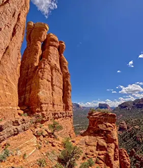 Cathedral Rock Prints: The centre Altar of Cathedral Rock, with Courthouse Buttes in the distance just above