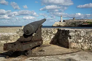 Rust Prints: Centuries Old Cannon, Castillo Del San Salvador in foreground