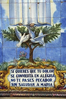 Ceramic tiles of religious theme, Ceuta, Spanish North Africa, Africa