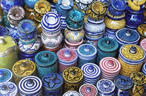 Pile Prints: Ceramics for sale in the souk in the Medina