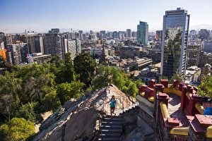 Santiago Prints: Cerro Santa Lucia (Santa Lucia Park), Santiago, Santiago Province, Chile, South America