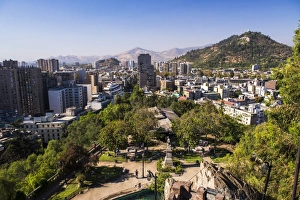 Santiago Prints: Cerro Santa Lucia (Santa Lucia Park Hill), Santiago, Santiago Province, Chile, South