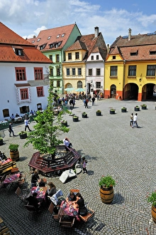 Enjoying Prints: Cetatii square, Old Town, Sighisoara, UNESCO, Transylvania, Romania