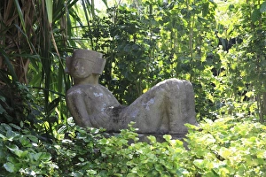 Over Grown Prints: Chacmool statue, Chankanaab National Park