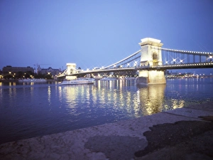 Danube Prints: Chain bridge over the Danube River