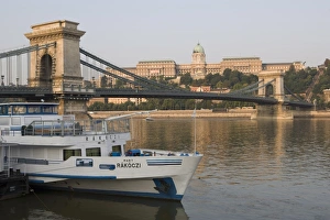 Danube Prints: Chain Bridge over Danube with Royal Palace beyond