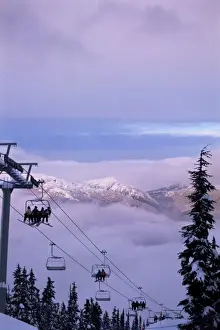 Canadian Prints: Chair lift in the early morning, 2010 Winter Olympic Games site, Whistler