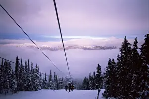 Chair lift in the early morning, 2010 Winter Olympic Games site, Whistler