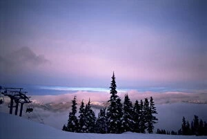 Pillar Collection: Chair lift in the early morning, Whistler, British Columbia, Canada, North America
