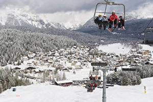Tyrol Prints: Chairlift on a ski slope, Seefeld ski resort, the Tyrol, Austria, Europe