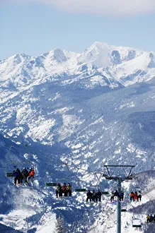 Images Dated 3rd January 2000: A chairlift taking skiers to the back bowls of Vail ski resort