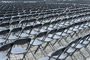 Chairs Prints: Chairs on Vrijthof Square, Mstricht, Limburg, The Netherlands, Europe