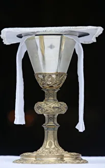 Holy Communion Prints: Chalice and paten, Notre-Dame de la Gorge, Haute Savoie, France, Europe