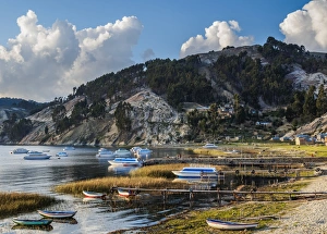 Bolivia Prints: Challa Pampa Village, Island of the Sun, Titicaca Lake, La Paz Department, Bolivia