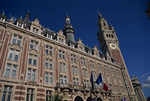 Lille Prints: The Chamber of Commerce building in the city of Lille, Nord Pas de Calais, France, Europe