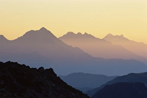 Early Morning Prints: Chamonix Valley in early morning sun, Chamonix, French Alps, France, Europe