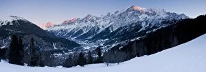 Chamonix Valley, Mont Blanc and the Mont Blanc Massif range of mountains