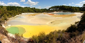 Waiotapu Prints: Champagne Pool, in Waiotapu geothermal area, Rotorua, North Island, New Zealand, Pacific