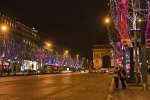 Champs Elysees at Christmas time, Paris, France, Europe