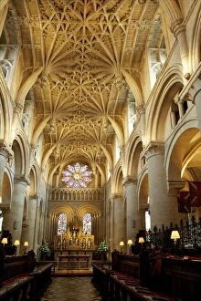 Oxfordshire Collection: Chancel vault, by William Orchard, circa 1500, Christ Church Cathedral