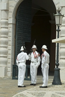 Changing Of The Guard Prints: Changing of the Guard in front of the Royal Palace, Monaco-Veille, Monaco, Europe