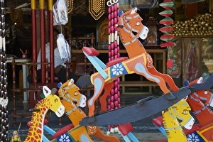 Bright Colour Prints: Channapatna village, famous for wooden toys, Mysore, Karnataka, India, Asia