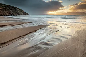 County Kerry Prints: Channel leading to ocean at sunrise