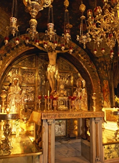 Chapels Prints: Chapel of Golgotha, The Church of the Holy Sepulchre, Jerusalem, Israel, Middle East