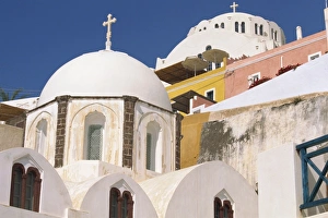 Fira Prints: Detail of chapels in Fira Town