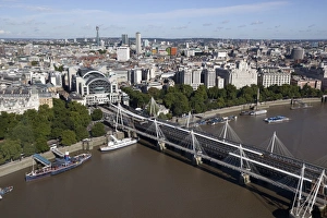 Railway Station Prints: Charing Cross Station and Hungerford Bridge, London, England, United Kingdom, Europe