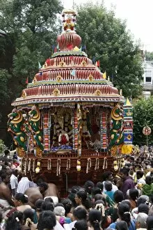 Chariot in festival procession, London, England, United Kingdom, Europe
