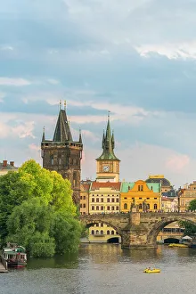 Vltava Prints: Charles Bridge and Old Town Bridge Tower against sky