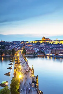 Charles Bridge, Prague Castle and St. Vitus Cathedral, Prague, UNESCO World Heritage Site