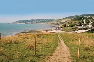 Foot Path Prints: Charmouth, Jurassic Coast, UNESCO World Heritage Site, Dorset, England