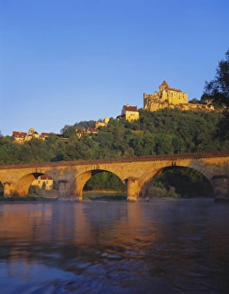 Dordogne Prints: Chateau de Castelnaud and Castelnaud Bridge, Castelnaud la Chapelle, Dordorgne, France