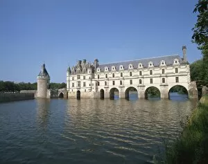 Chateau de Chenonceau, with arches over the River Cher, Indre-et-Loire, France, Europe