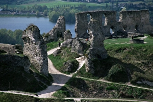Eure Prints: Chateau Gaillard and the River Seine, Eure, Normandy, France, Europe