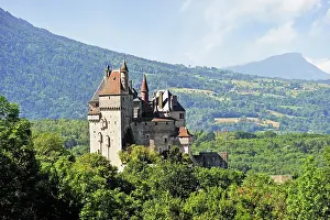Chateau Prints: Chateau of Menthon-Saint-Bernard dominating the Lake Annecy