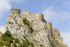 Chateau de Peyrepertuse, a Cathar castle, Languedoc, France, Europe