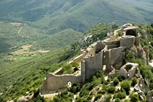 Fortification Gallery: Chateau de Peyrepertuse, a Cathar castle, Languedoc, France, Europe