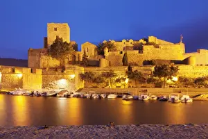 Collioure Prints: Chateau Royal and port, Collioure, Pyrenees-Orientales, Languedoc-Roussillon, France